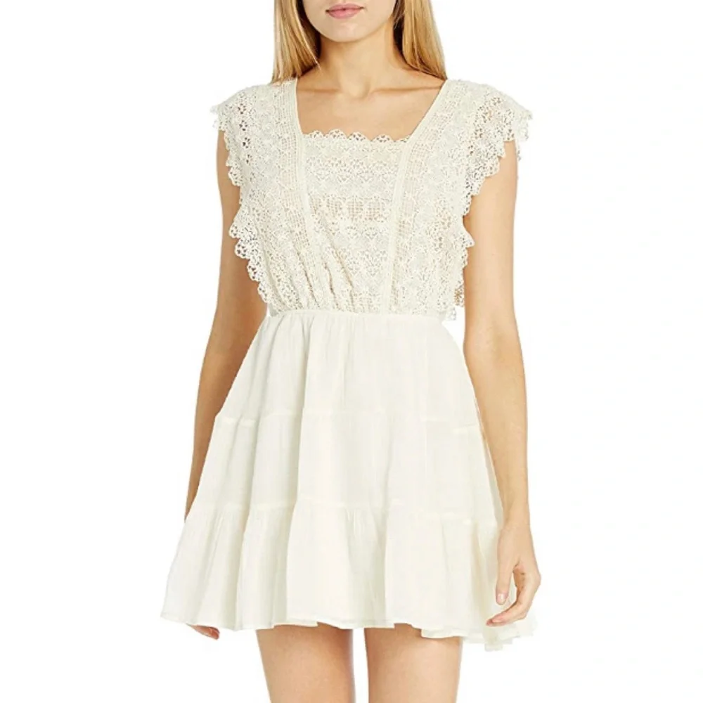 Sleeveless Flora Lace Bodice Fit and Flare Dress - Picture 6 of 6
